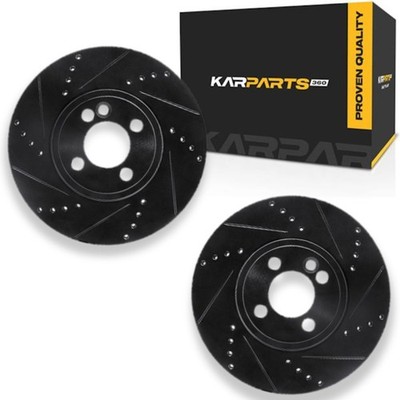 For Mini Cooper 2007-2015 Rotor Set Front | Drilled And Slotted | Black