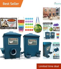 Automatic Chicken Feeder Waterer Set Polyurethane 3 Gallons No Waste Coop Acc...