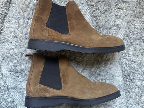 Preowned Zara Man Chelsea Suede Boots - Men's Size 42 EU/9 US