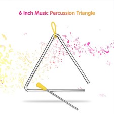 6 Inch Triangle Bell Triangolo With Metal Mallet Idiophone Steel TCQJ