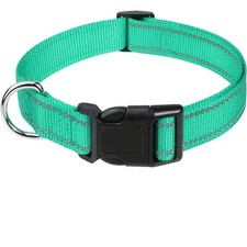 Adjustable Nylon Dog Collar Puppy Pet Collar Buckle Neck Collar S-XL Solid Color