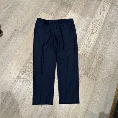 Santorelli Platinum Loro Piana Mens Size 34 Blue Pinot Dress Pants Wool