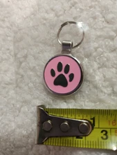 Lot of 9 My family Big Circle Pink Paw dog tags,  1" inches NEW