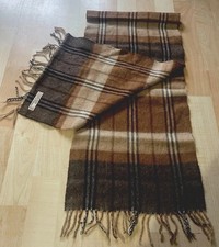 Szal z frędzlami Tartan Szal w kratkę 100% Wielbłądy Włosy Unisex Zima Brąz 30x120cm