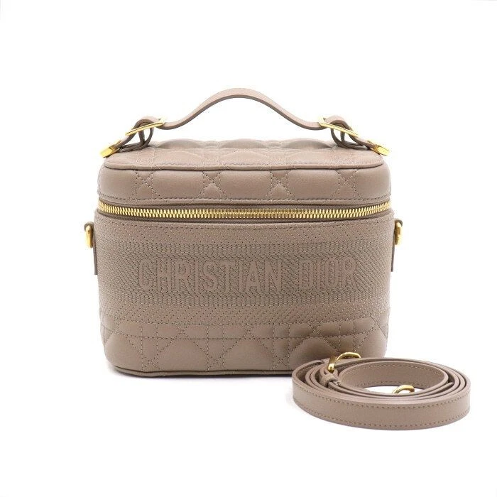 Petit étui fourre tout Dior marron cannage voyage vanity sac bandoulière