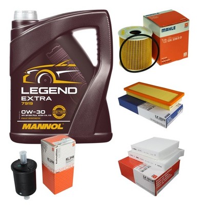 MAHLE Inspektionspaket 5 L MANNOL Legend Extra 0W-30 für Peugeot 207 CC WD_ 1.6