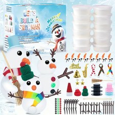 DIY Snowman Kit Christmas Kids Craft Air Dry Clay Build Snowman Decoration Gift