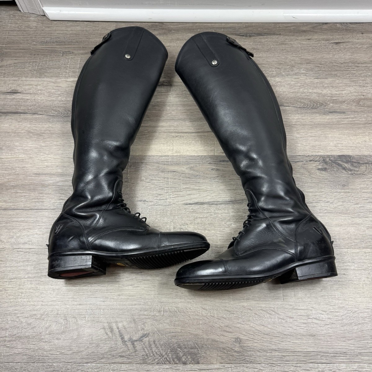 Sergio Grasso Tall Field Boots Black Leather Size 38 L Equestrian 