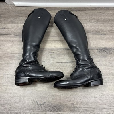 Sergio Grasso Tall Field Boots Black Leather Size 38 L Equestrian Riding Show