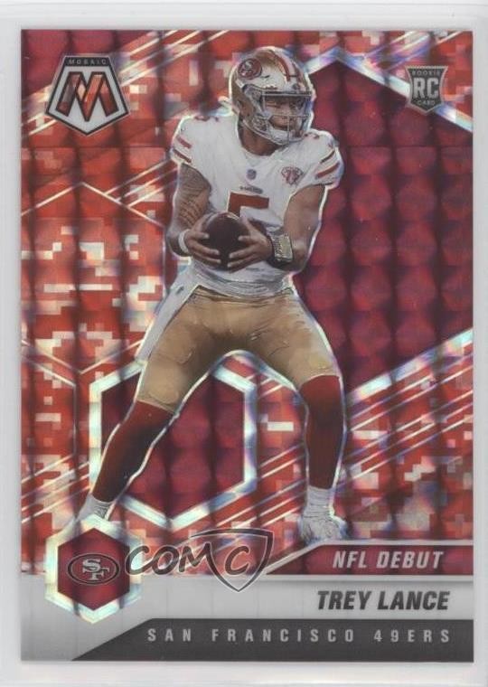 2021 Panini Mosaic NFL Debut Red Camo Prizm Trey Lance #244 Rookie RC 0g70