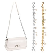 10" Pearl Bag Extender Chain, 2Pcs Replacement Strap, Silver Tone/Gold Tone