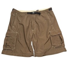 REI Co-Op Cargo Hiking Shorts Mens Large Brown Nylon Trail Utility UPF 50 