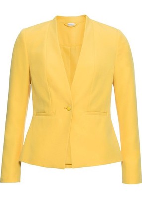 Neu Modischer Blazer m Paspeltaschen Gr. 48 Kanariengelb Damenblazer Sakko Jacke