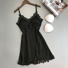 Sexy Womens Lace Satin Silk Nightdress Pyjamas Lingerie Ladies Nightwear Nightie
