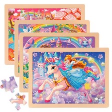 Large Wooden Puzzles for Kids Ages 4-6 24 Pcs in Gift Box12  9 in, Preschool