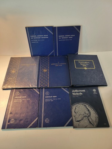 *No Coins, Lot Of Whitman Coin Books Cents 1909-1940, Quarters 1991-, Nickels 19
