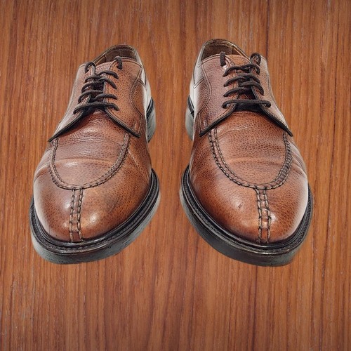 BOSTONIAN CROWN WINDSOR Split Toe Pebble Grain Brown Size 11½ D ~ Made in Italy! - Picture 1 of 16