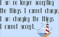 Serenity Accepting Chart Counted Cross Stitch Patterns Needlework DMC Color DIY