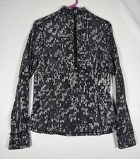 Lululemon Run Briskly 1/2 Zip Pullover Women's 12 Eventide Jacquard Black Alpine