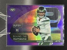 2021 Panini Playoff - Behind the Numbers Zach Wilson #BTN-ZWI Purple Prizm (RC)