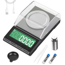 Professional Milligram Scale Rechargeable, 100G/0.001G  High Precision Small Poc