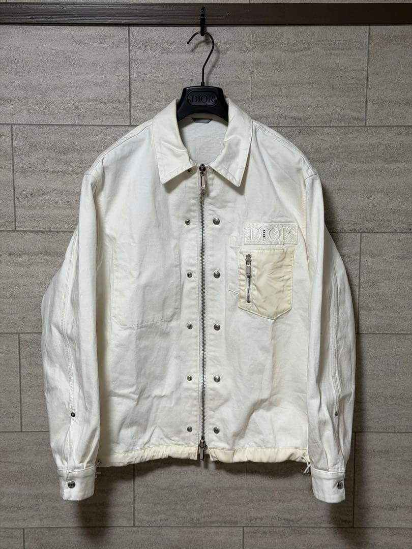 USED DIOR×SACAI WHITE DENIM JACKET GOOD | eBay