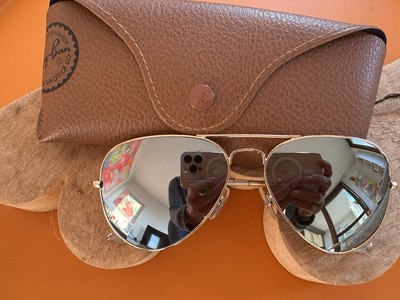 Ray-Ban Wayfarer Sonnenbrille RB3025 Polarisiert Gold Large 58mm