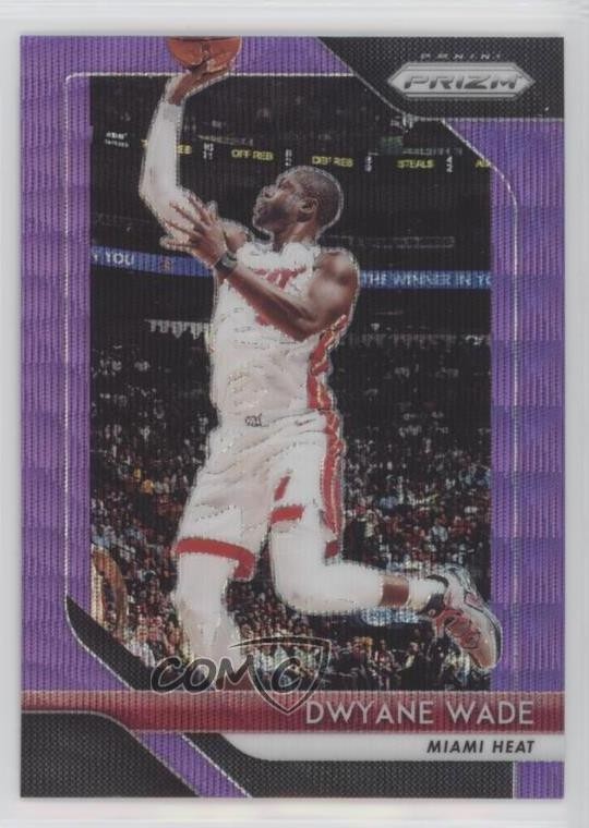 2018-19 Panini Prizm Purple Wave Prizm Dwyane Wade #206 HOF 00c9
