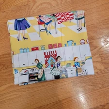 HOME EC BY MICHAEL MILLER RETRO VINTAGE 50S KITCHEN COTTON FABRIC 1 YD 36"x44"