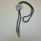 SCORPION WHITE GLOW IN THE DARK AND SILVER OVAL COWBOY BOLOTIE WESTERN BOLO TIE