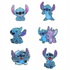 6 piece set GLITTER Stitch Planar Resin Acrylic Flatback 1283668