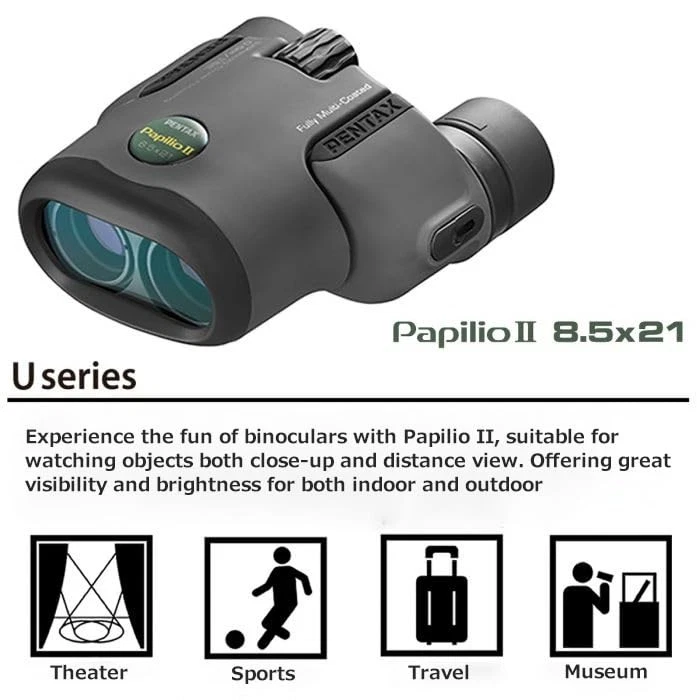 Pentax Binoculars Papilio II 8.5x21 Macro Museum View Bak4 Prism 62002 - Image 2 of 4