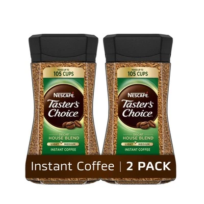 NESCAFÉ Taster's Choice Decaf Instant Coffee Light Medium Roast 14 Oz