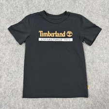 Timberland Crew-Neck Short Sleeve Casual T-shirt Fits Youth Boy's Size 6 Black