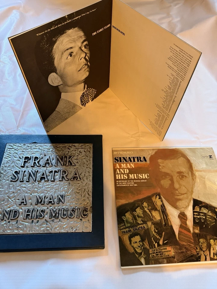 Frank Sinatra A MAN AND HIS MUSIC Embossed Silver Plate 2LP BoxSet RARE w/book￼ - Image 4 of 4