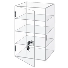 Barydat Acrylic Display Case with Lock Key Countertop Display Case Clear Show...