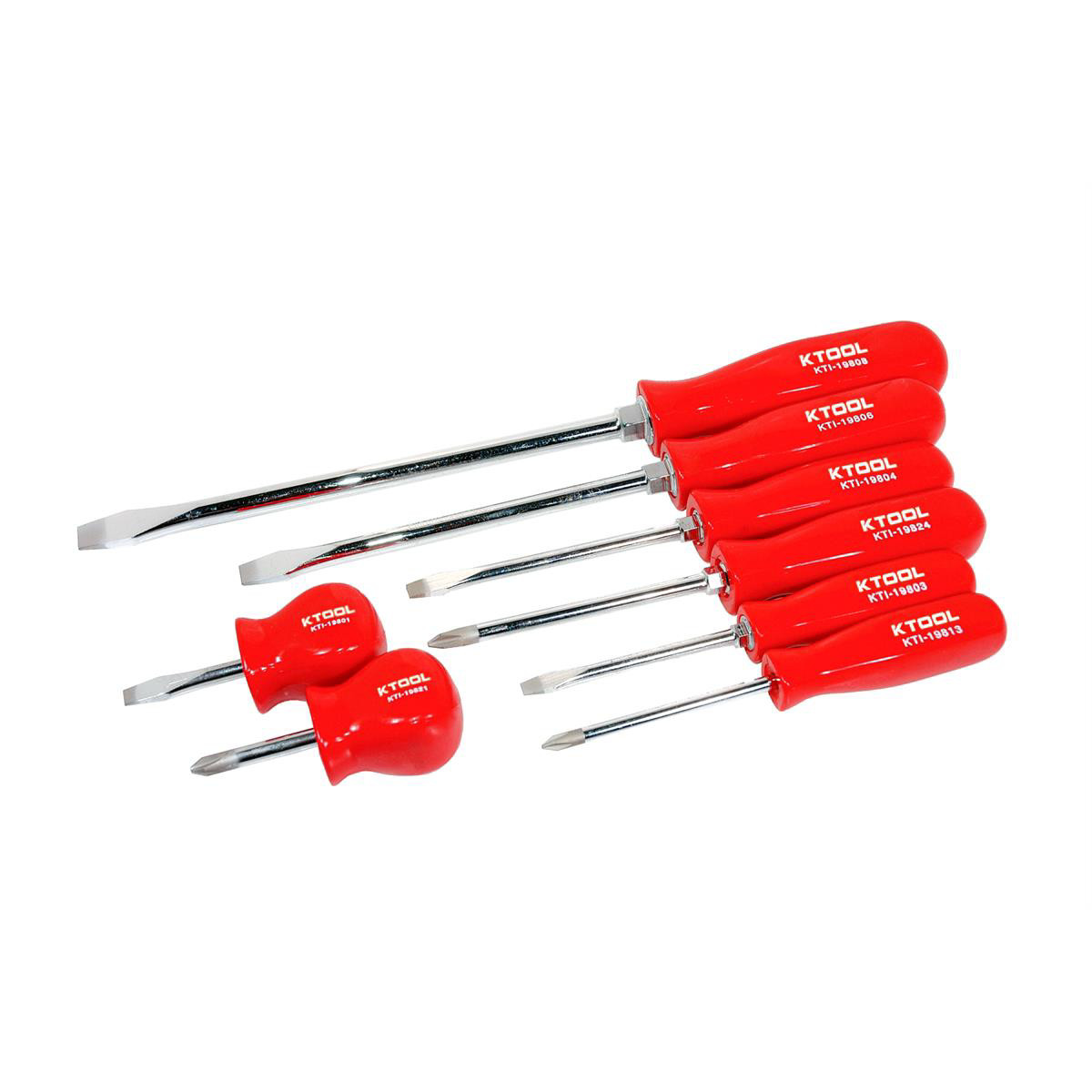 K Tool International SCREWDRIVER SET PHILLIPS & SLOTTED 8PC RED
