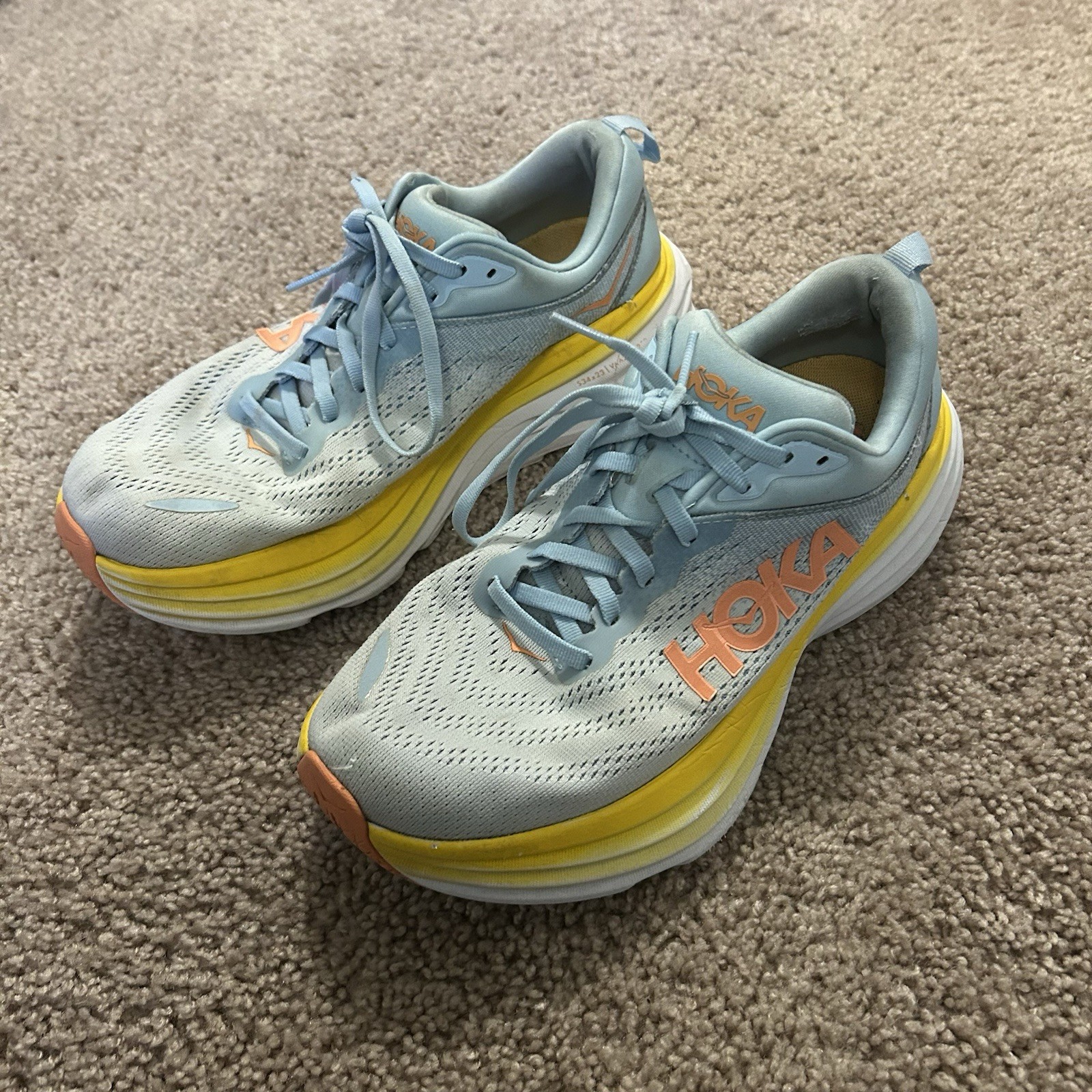 Hoka Bondi 8 Wide Women's Size 9 Summer Song/Country Air Light Blue Shoes thumbnail 14