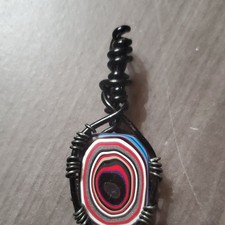 Handcrafted Wire Wrapped Genuine Fordite Pend...