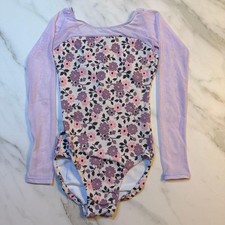 Chacott Stina Floral Pink Long Sleeve Leotard S Dance Ballet Costume