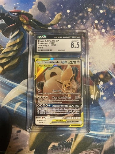 Eevee & Snorlax GX 120/181 Holo Card Sm-Team Up, NM/M Condition