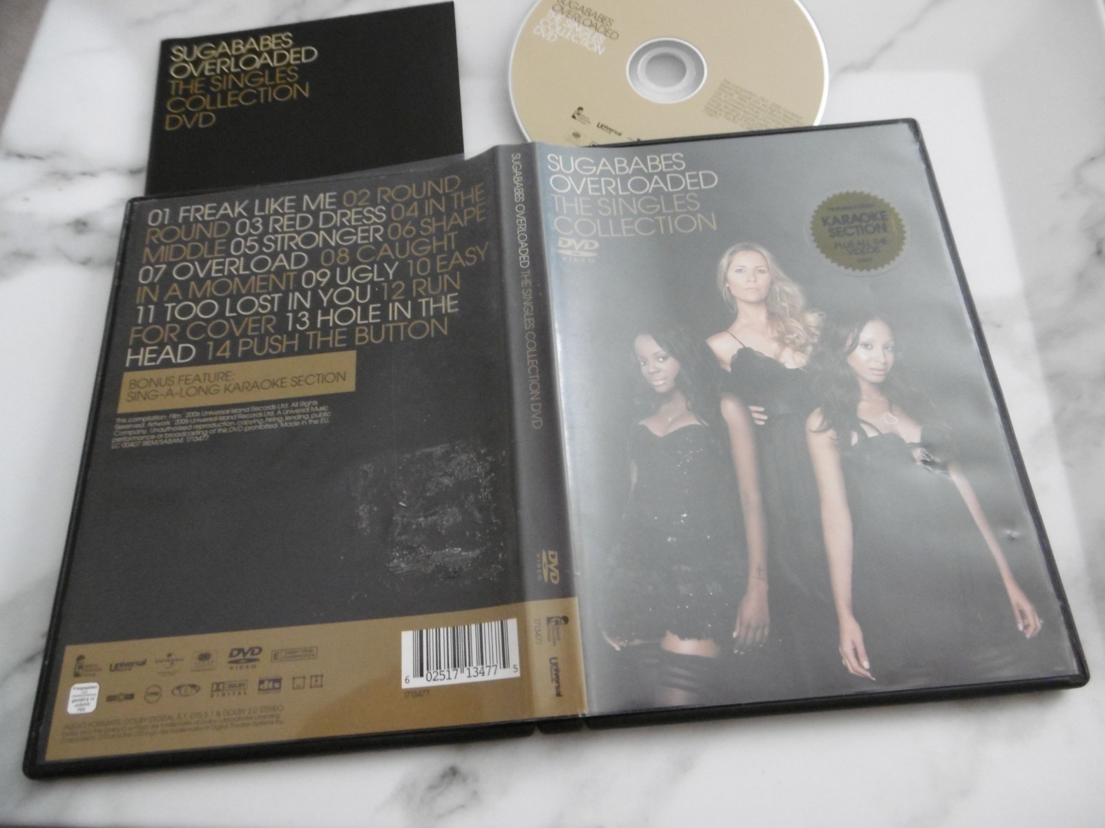 SUGABABES OVERLOADED THE SINGLES COLLECTION DVD INC KARAOKE SECTION HIT VIDEOS