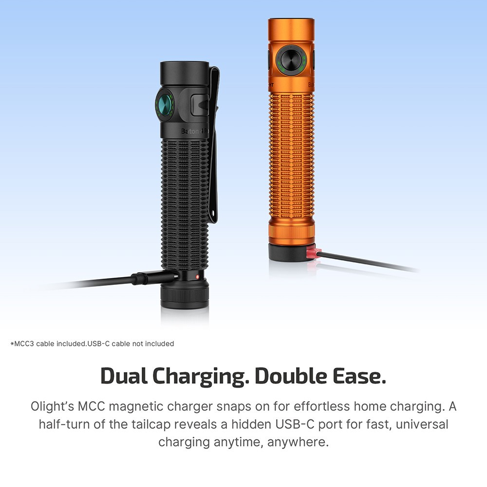 Olight Baton 4 Pro Matte Black CW Dual Switch Compact Flashlight