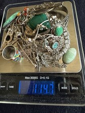 Vintage 925 Sterling Jewelry Lot Celtic Baltic Amber Opal Art Deco Nouveau