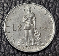 1952 VATICAN CITY 2 LIRE COIN