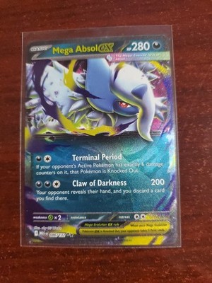 Mega Absol EX Pokémon Card - Terminal Period & Claw of Darkness Moves