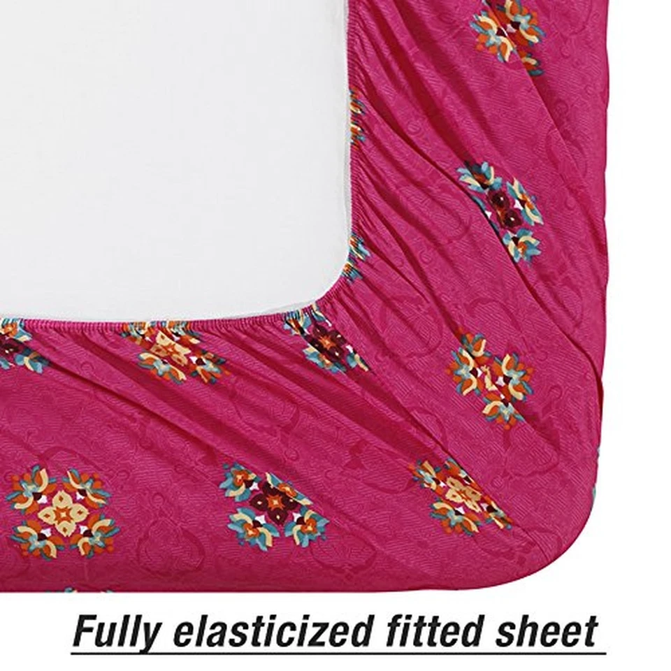 Vaulia Lightweight Microfiber Fitted Sheet, Boho-Chic Printed Pattern Design,... - Image 4 of 4