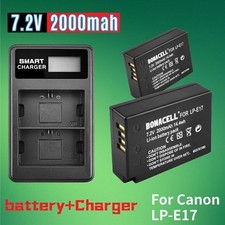 2x LP-E17 Battery  Dual Charger For Canon Battery RP Rebel T6i T7iM3 M5