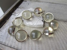 Vintage Lucite Pools of Light Orb Bubble Round Ball Bead Silver Tone BRACELET
