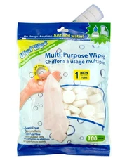 WYSI Multi-Purpose Expandable Wipes, Just Add Water - 100 Compressed 